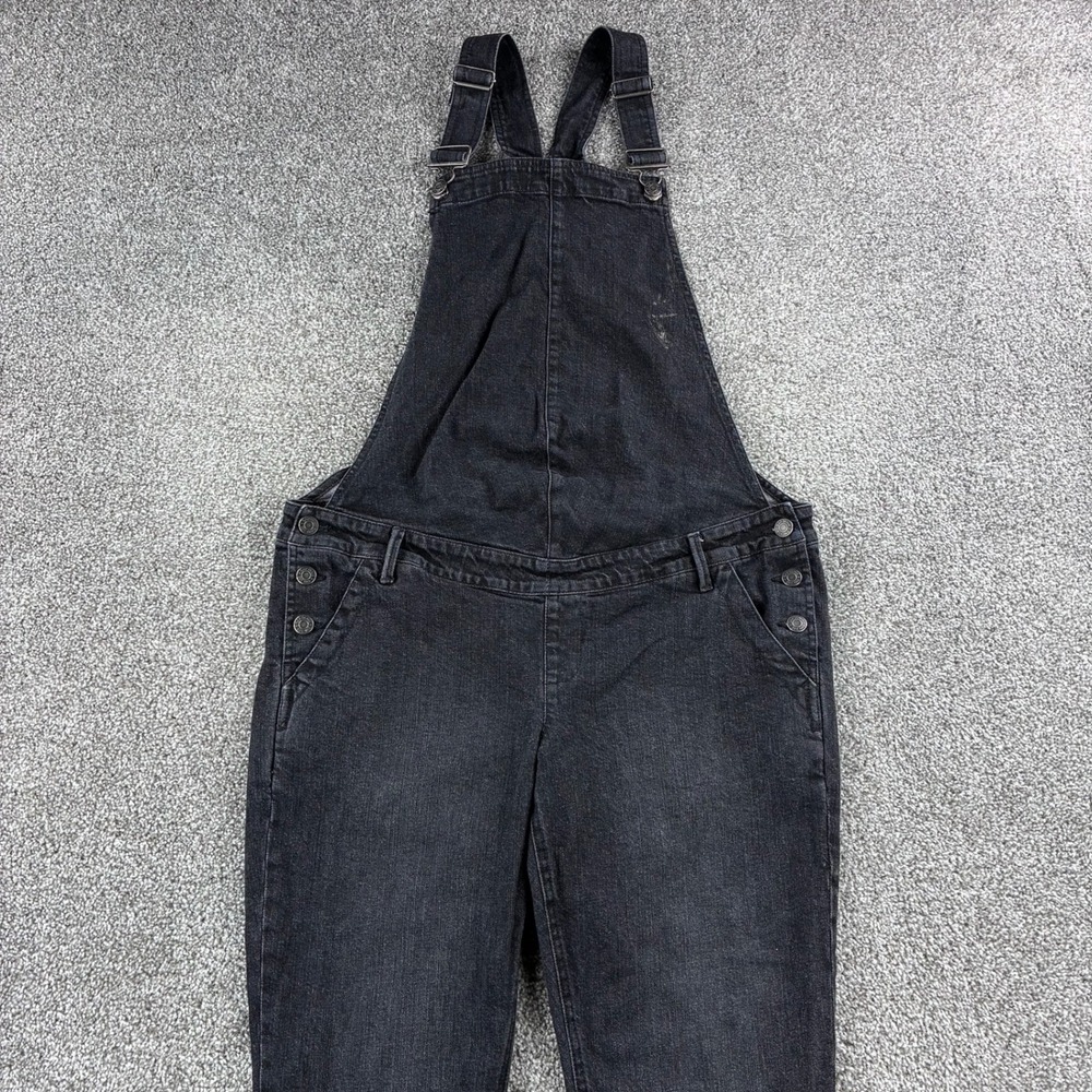 Gap Denim Maternity Overalls Women's Medium Black Cotton Stretch Bib